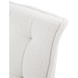 Living and Home White Teddy Fleece Minimal Chair with Footstool - Size: Single - Wilko - thumbnail 7