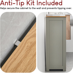 Bath Vida Priano Single Door 4 Drawer Grey Floor Cabinet - Size: 81 x 60 x 30cm - Wilko - thumbnail 6
