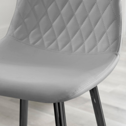 Furniturebox Solara Grey Faux Leather Black Legs Counter Stools Set of 2 - Wilko - thumbnail 3