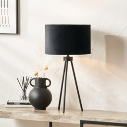 Pacific Lifestyle Houston Matt Black Metal Tripod Table Lamp - Wilko - thumbnail 3
