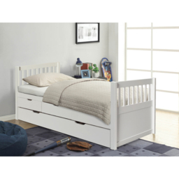 Brooklyn Single White Pine Cabin Bed with Trundle - Wilko - thumbnail 3