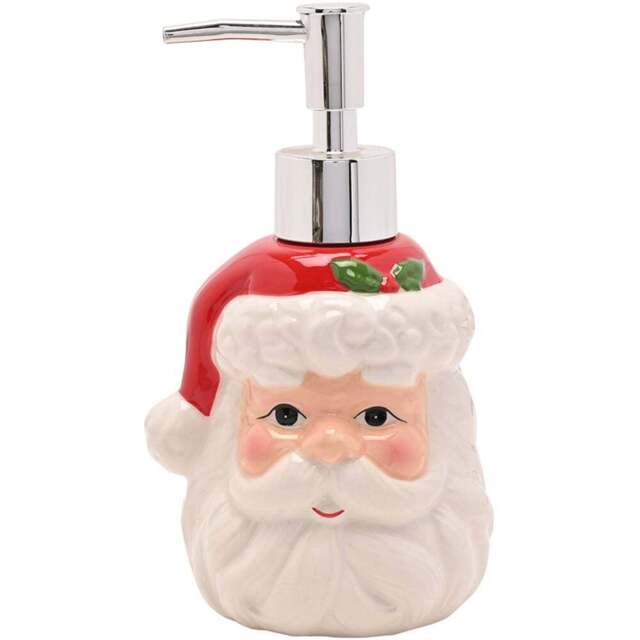 The Seasonal Gift Co. Santa and Friends Santa Ceramic Hand Soap Dispenser - Size: 16.5 x 9.5 x 8.5cm - White - Wilko - image 1