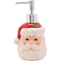 The Seasonal Gift Co. Santa and Friends Santa Ceramic Hand Soap Dispenser - Size: 16.5 x 9.5 x 8.5cm - White - Wilko