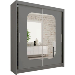 Sliding Wardrobes 4U Marika 2 Door Grey Mirrored Wardrobe 150cm - Wilko - thumbnail 3