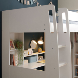 Flair Harper Single High Sleeper Bed with Desk Wardrobe and Storage - White - Wilko - thumbnail 6