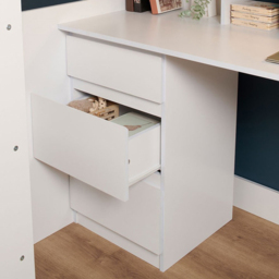 Flair Harper Single High Sleeper Bed with Desk Wardrobe and Storage - White - Wilko - thumbnail 5