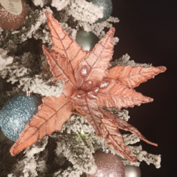 Samuel Alexander Frosted Light Coral Pink Poinsettia Stem Christmas Decoration 68cm - Wilko - thumbnail 6