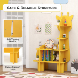 Costway Yellow Kids Toy Bookshelf - Size: 96 x 72 x 11cm - Wilko - thumbnail 7