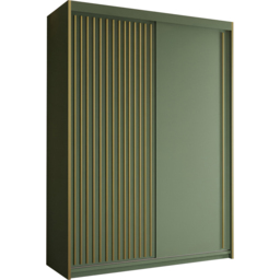 Sliding Wardrobes 4U Pesto 2 Sliding Door Green Modern Wardrobe 150cm - Size: 2 Door - Wilko - thumbnail 3