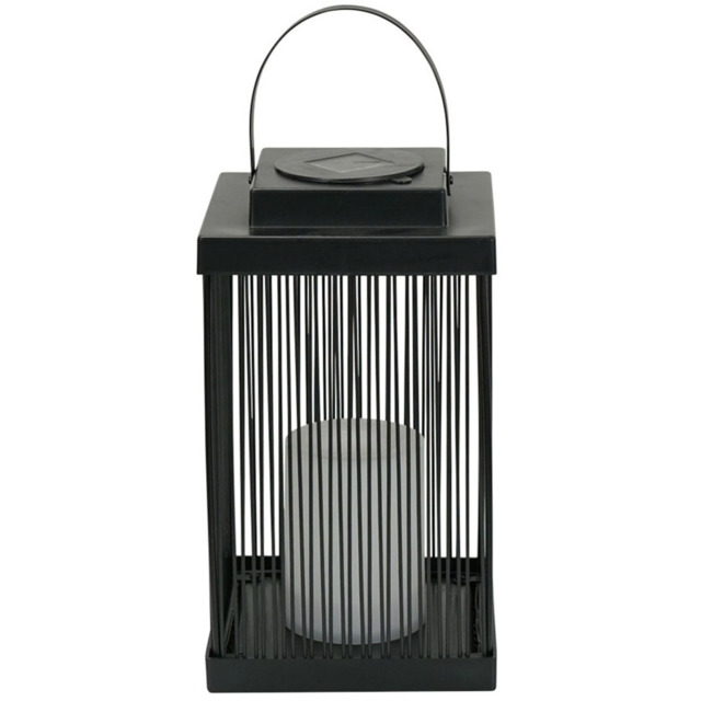 ValueLights Black Dancing Candlelight Outdoor Solar Lantern - Size: 26.5 x 15 x 15cm - Wilko - image 1
