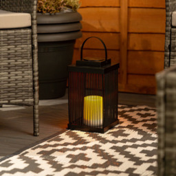 ValueLights Black Dancing Candlelight Outdoor Solar Lantern - Size: 26.5 x 15 x 15cm - Wilko - thumbnail 3