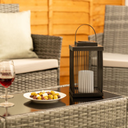ValueLights Black Dancing Candlelight Outdoor Solar Lantern - Size: 26.5 x 15 x 15cm - Wilko - thumbnail 4
