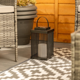 ValueLights Black Dancing Candlelight Outdoor Solar Lantern - Size: 26.5 x 15 x 15cm - Wilko - thumbnail 5