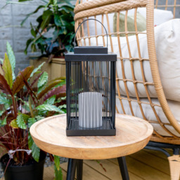 ValueLights Black Dancing Candlelight Outdoor Solar Lantern - Size: 26.5 x 15 x 15cm - Wilko - thumbnail 6