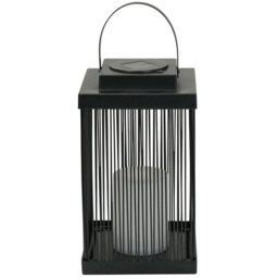 ValueLights Black Dancing Candlelight Outdoor Solar Lantern - Size: 26.5 x 15 x 15cm - Wilko - thumbnail 1