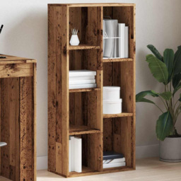 vidaXL 7 Shelf Old Wood Bookcase - Size: 104 x 50 x 25cm - Brown - Wilko - thumbnail 1
