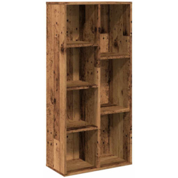 vidaXL 7 Shelf Old Wood Bookcase - Size: 104 x 50 x 25cm - Brown - Wilko - thumbnail 3