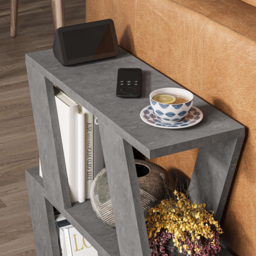 Decortie Lazena 2 Shelf Retro Grey Side Table - Size: 55.4 x 60 x 21.2cm - Wilko - thumbnail 4
