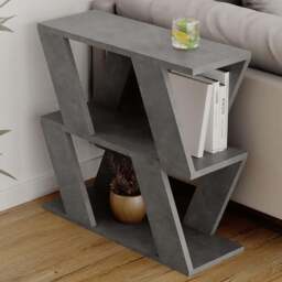 Decortie Lazena 2 Shelf Retro Grey Side Table - Size: 55.4 x 60 x 21.2cm - Wilko - thumbnail 1