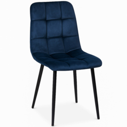 Portland 6 Seater Velvet Tufted Wooden Dining Set Blue - Wilko - thumbnail 4