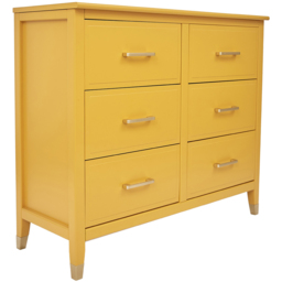 Palazzi 6 Drawer Mustard Chest of Drawers - Yellow - Wilko - thumbnail 3