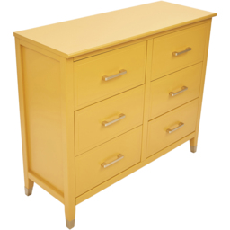 Palazzi 6 Drawer Mustard Chest of Drawers - Yellow - Wilko - thumbnail 5