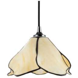 Happy Homewares Amber Cream Glass Floral Petal Pendant Lighting Shade - Size: 11 x 20 x 20cm - Wilko