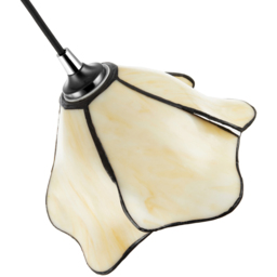 Happy Homewares Amber Cream Glass Floral Petal Pendant Lighting Shade - Size: 11 x 20 x 20cm - Wilko - thumbnail 5