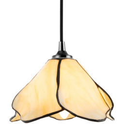 Happy Homewares Amber Cream Glass Floral Petal Pendant Lighting Shade - Size: 11 x 20 x 20cm - Wilko - thumbnail 3