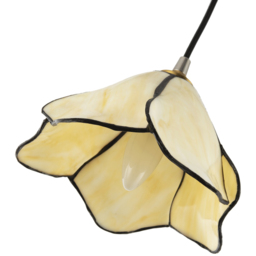Happy Homewares Amber Cream Glass Floral Petal Pendant Lighting Shade - Size: 11 x 20 x 20cm - Wilko - thumbnail 6