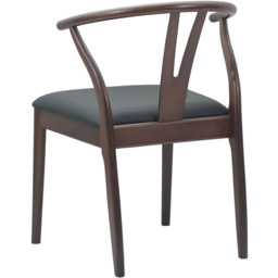 vidaXL Set of 2 Light Brown and Black Rubberwood Curved Vintage Dining Chairs - Wilko - thumbnail 5