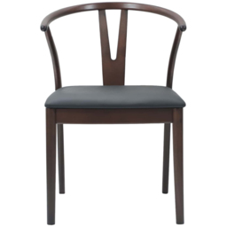 vidaXL Set of 2 Light Brown and Black Rubberwood Curved Vintage Dining Chairs - Wilko - thumbnail 4