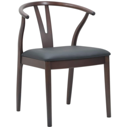 vidaXL Set of 2 Light Brown and Black Rubberwood Curved Vintage Dining Chairs - Wilko - thumbnail 3