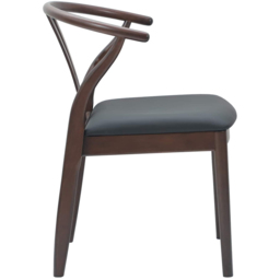 vidaXL Set of 2 Light Brown and Black Rubberwood Curved Vintage Dining Chairs - Wilko - thumbnail 7