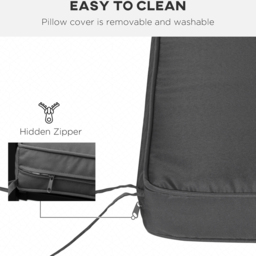 Outsunny 2 Seater Grey Garden Bench Replacement Cushion 50 x 120cm - Size: 10 x 52 x 8cm - Wilko - thumbnail 6