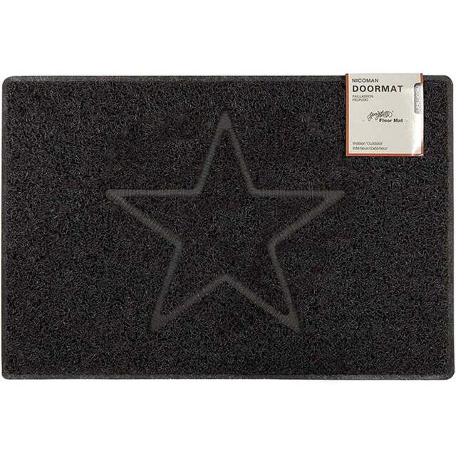 Oseasons Black Star Embossed Doormat 75 x 44cm - Wilko - image 1
