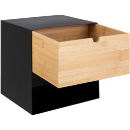 Florence Joliet Single Drawer Single Shelf Black and Bamboo Wall Mounted Bedside Table - Furniture To Go - Wilko - thumbnail 7