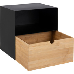Florence Joliet Single Drawer Single Shelf Black and Bamboo Wall Mounted Bedside Table - Furniture To Go - Wilko - thumbnail 5