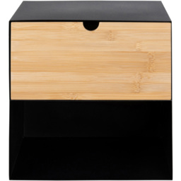 Florence Joliet Single Drawer Single Shelf Black and Bamboo Wall Mounted Bedside Table - Furniture To Go - Wilko - thumbnail 6