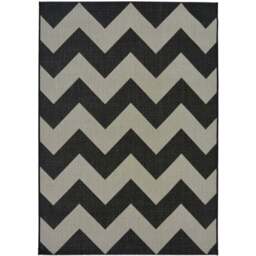 wilko County Monochrome Rug Grey Black 80 x 150cm - Multi - Melrose Interiors - thumbnail 1