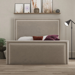 DS Living Verona Double Bistra Beige Piping Bed Frame - Cream - Wilko - thumbnail 5