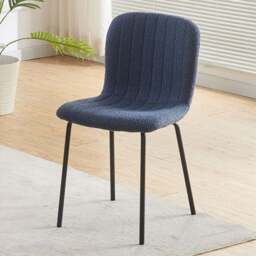 Bella Set of 2 Blue Teddy Faux Fur Stitched Design Dining Chairs - MCC - Wilko