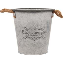 Belle Jardiniere Grey Zinc Indoor Planter 33.5cm - Size: 26 x 33.5 x 26 - Wilko - thumbnail 1