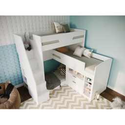 Flair Oscar Triple Sleeper White Staircase Bunk Bed - Size: Single - Wilko - thumbnail 7