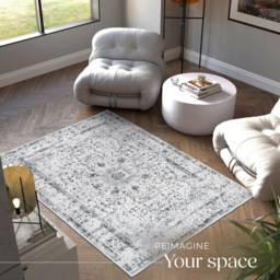 tectake Aliya Washable Rug 230 x 160cm - Size: 0.6 x 160 x 230cm - Grey - Wilko - thumbnail 5