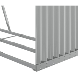 vidaXL Grey Galvanised Steel Firewood Log Holder 210 x 120 x 45cm - Wilko - thumbnail 6