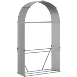 vidaXL Grey Galvanised Steel Firewood Log Holder 210 x 120 x 45cm - Wilko - thumbnail 1