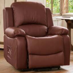 Glendale Burgundy Bonded Leather Manual Recliner Chair - Size: Single - Red - Artemis Home - Wilko
