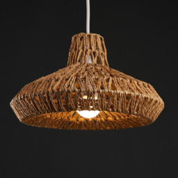 ValueLights Hamilton Natural Woven Easy Fit Pendant Lamp Shade - Size: 20 x 35 x 35cm - Brown - Wilko - thumbnail 5