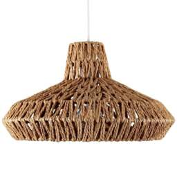 ValueLights Hamilton Natural Woven Easy Fit Pendant Lamp Shade - Size: 20 x 35 x 35cm - Brown - Wilko - thumbnail 1